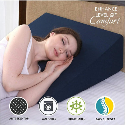 Wedge Pillow for Acid Reflux for Sleeping | Full Pure Gel Memory foam Soft Supportive | L - 28'' X W - 24'' X H - 8'' Inches