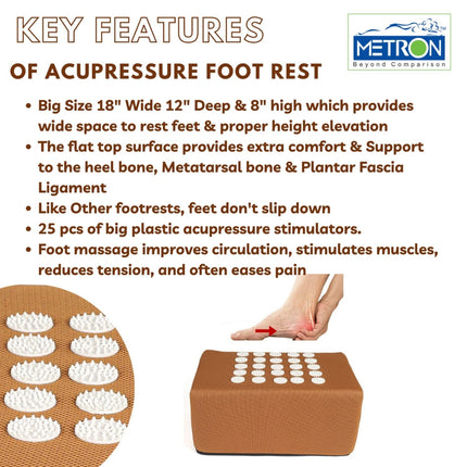 Key features of acupressure foot rest for pain relief muscle relaxation and better support