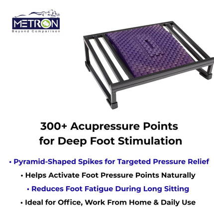 Acupressure foot rest helps reduce leg pain and improves comfort during long sitting hours