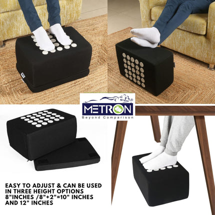 Acupuncture foot rest with reflexology design for foot massage, helps improve circulation and relax feet