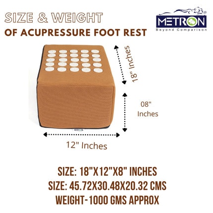 Adjustable acupressure foot rest under desk improving posture and reducing back and leg strain