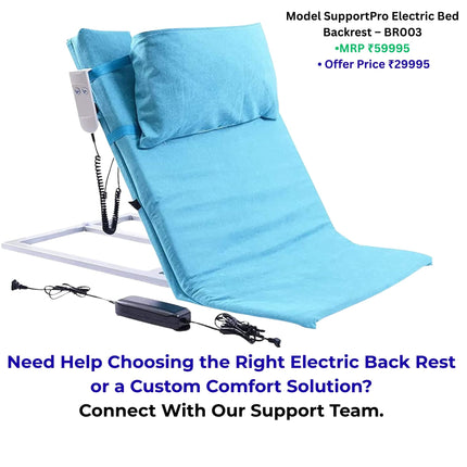 adjustable back support for bed for elderly patients recovery at home easy sitting support solution india metron