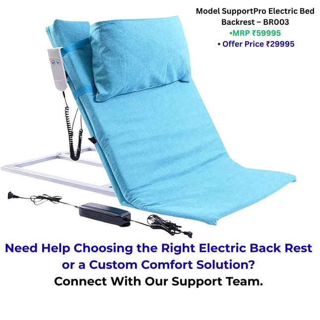 adjustable back support for bed for elderly patients recovery at home easy sitting support solution india metron