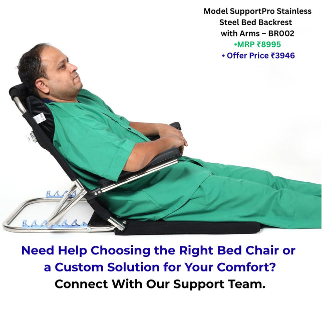 adjustable bed backrest for elderly patient home care chair for sitting in bed with arm support Metron