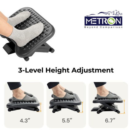 adjustable foot rest for short height people whose feet do not touch the ground helps improve sitting comfort