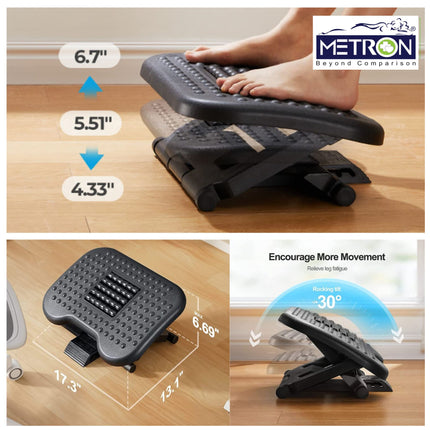 adjustable foot rest for short height people whose feet do not touch the ground helps improve sitting comfort