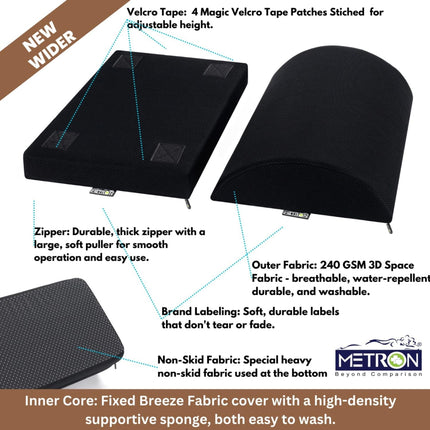 Adjustable foot rest with velcro height settings for customized comfort and posture support