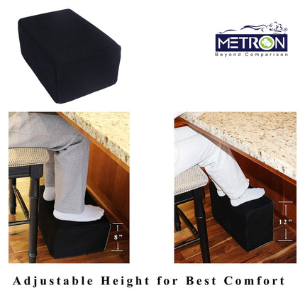 adjustable foot rest with 9 inch and 12 inch height for posture support and ergonomic sitting