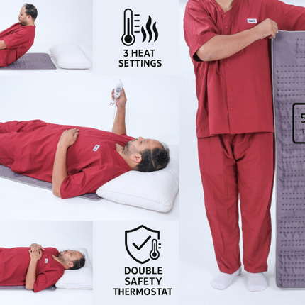 Metron Extra Large Heating Pad 52"x22" for Full Body Pain Relief and Winter Bed Warmer, Electric Heat Pad for Back Legs Shoulders and Period Comfort with 3 Heat Settings, Fast Heating and Soft Quilted Fabric