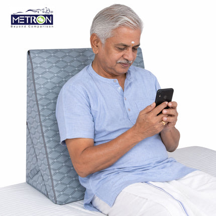 Back support pillow for bed sitting, reading, watching TV and elderly comfort, helps maintain upright posture and reduce back strain – Metron