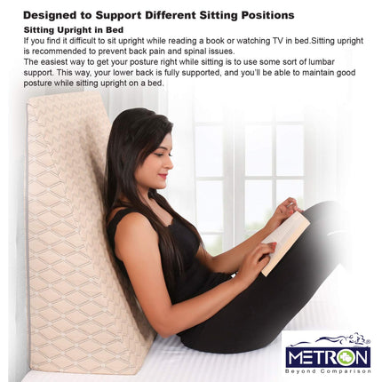 best back support pillow for sitting in bed while reading or watching tv without back pain India Metron