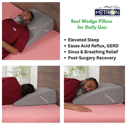 large wedge pillow for leg elevation back support and comfortable sleeping position