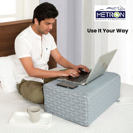 bed support pillow for sitting comfortably while working from home using laptop reduces strain and improves posture Metron