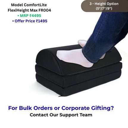 Best adjustable foot rest for office under ₹1500 in India for posture support and all day comfort