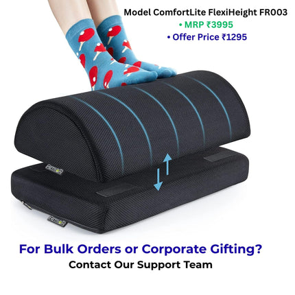 best foot rest for office work from home India ergonomic cushion for long sitting desk comfort and posture improvement