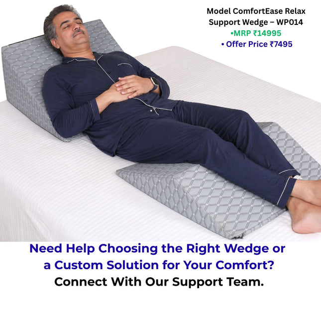orthopedic wedge pillow helping in back pain relief acid reflux and comfortable sleeping posture for adults India Metron