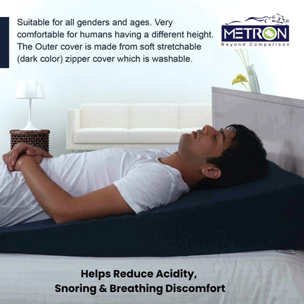 comfortable wedge pillow suitable for all age groups for better sleep posture and relaxation metron