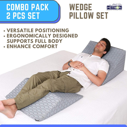 ideal sleeping posture to reduce snoring back pain and improve breathing using wedge pillow Metron