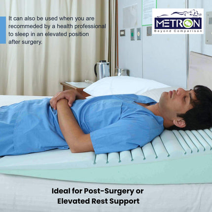 wedge pillow recommended after surgery for elevated sleeping position and comfortable recovery metron