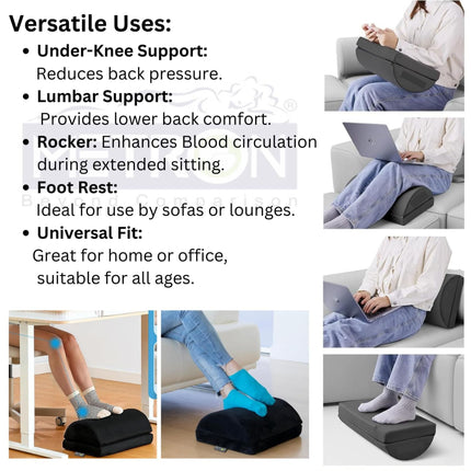Does a foot rest help with back pain and posture correction during long sitting hours
