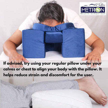 how to use face down pillow with chest support pillow for better body alignment after surgery