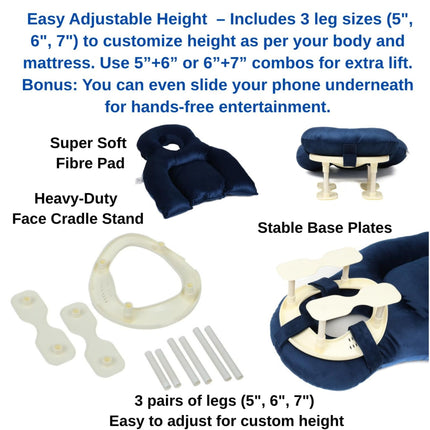 Premium Face Down Pillow with Stand for Eye Surgery – Soft Fiber Prone Support | Metron ProneCare FDP003