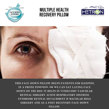 Face down pillow for macular hole surgery retinal detachment and vitrectomy recovery helps maintain correct face down position