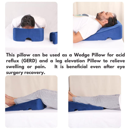 face down pillow used after recovery as wedge pillow for acid reflux leg elevation and inclined back support