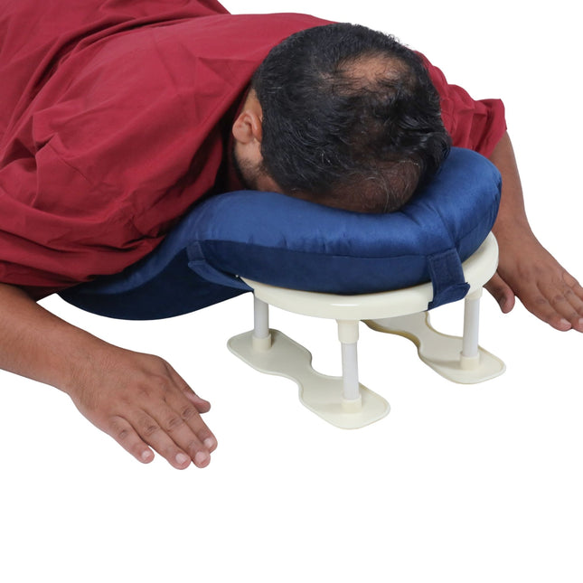 face down pillow with stand for eye surgery recovery in India showing correct prone positioning support