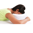 Face down ring cushion for eye surgery recovery showing correct sleeping position after vitrectomy and retinal detachment surgery