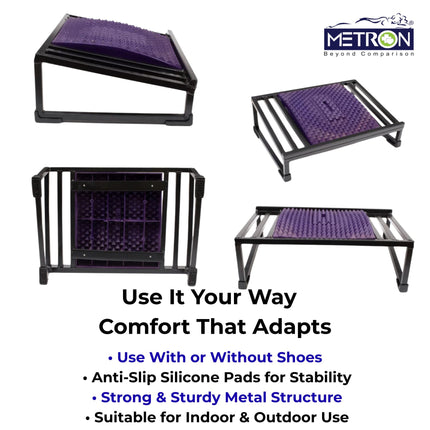 Foot rest for home and office desk helps improve comfort and reduce foot stress during daily use