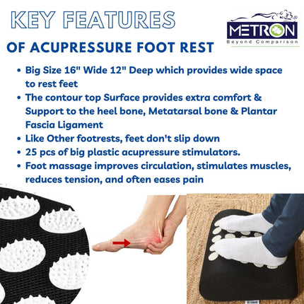 Foot rest for office chair under desk to improve posture, reduce leg strain and provide better sitting comfort during long working hours