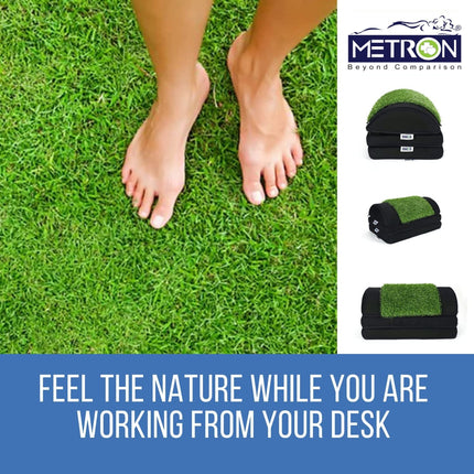 foot rest that gives grass feeling to relax feet and reduce stress during office work
