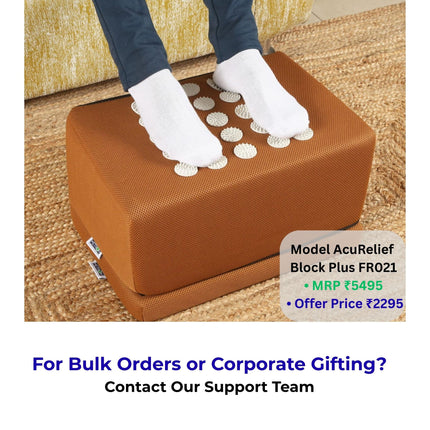 Foot stool acupressure footrest for office chair, supports feet and helps reduce pain during long sitting hours
