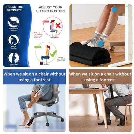 foot stool for under desk at work for leg support and comfort while sitting