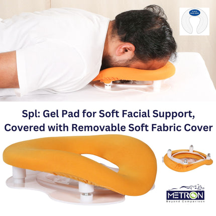 Adjustable gel face support pillow with soft cushion for comfortable face down position after eye surgery and vitrectomy recovery