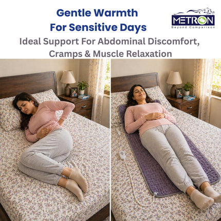 heating pad for period cramps abdominal pain relief and muscle relaxation for women metron