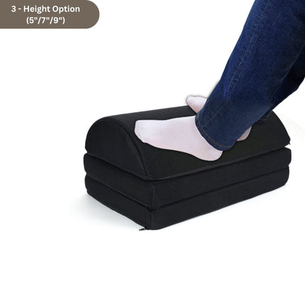 How to adjust foot rest height for office desk to improve posture and reduce leg strain during long sitting