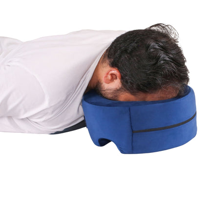 how to sleep face down after eye surgery using support pillow for comfortable prone position at home