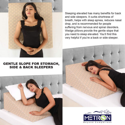 how to use wedge pillow for side sleeping back sleeping and acid reflux relief comfortably at home India Metron