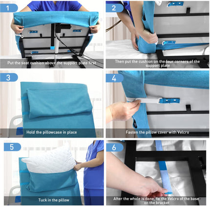 how to use backrest for bed step by step setup for patient care at home easy installation guide india metron