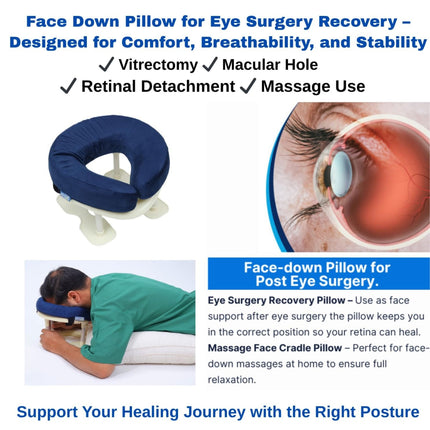 Face Down Pillow with Stand for Eye Surgery Recovery – Memory Foam Face Cradle | ComfortCradle FDP002