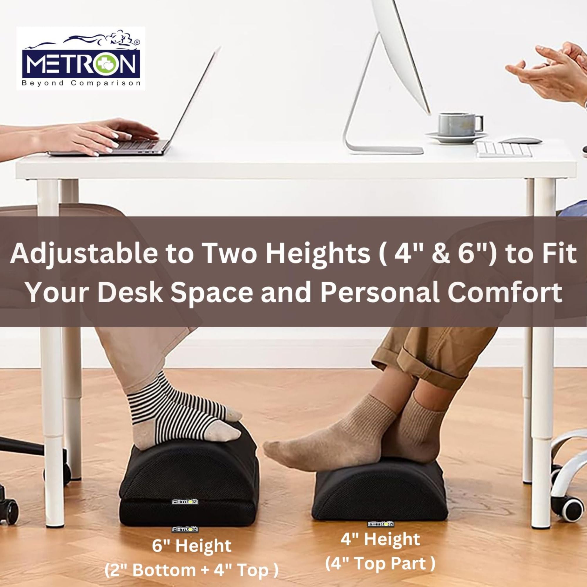 Using Computer As Foot Rest Wide Foot Rest for Office Chair Adjustable 4” & 6” Height Under Desk S ...