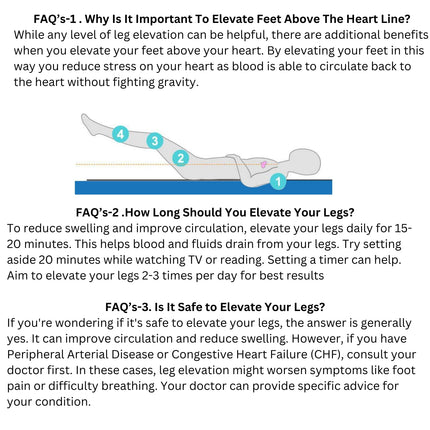 contoured leg elevation wedge supporting calves knees and ankles properly