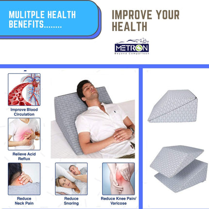 wedge pillow improves blood circulation reduces acid reflux snoring and neck pain for better sleep comfort Metron