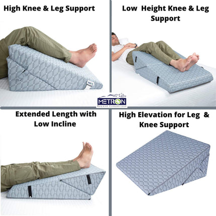 Leg elevation pillow for swelling, knee pain, varicose veins and edema, helps improve blood circulation and reduce leg discomfort – Metron