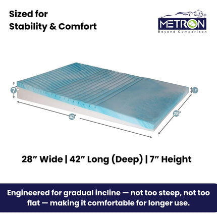 long wedge pillow designed for full body support and proper sleeping position alignment metron