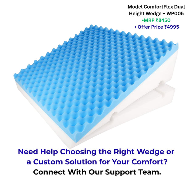 Metron adjustable wedge pillow for sleeping sitting and back support ideal for people looking comfortable elevated rest at home