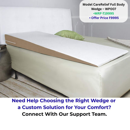 Metron CareRelief full body wedge pillow India for back support sleeping and medical recovery with incline comfort solution
