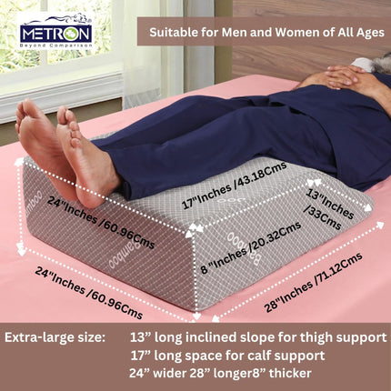 Leg Elevation Pillow for Swelling, Sciatica & Blodd Circulation | Extra Large Orthopedic Bed Wedge Pillow fo |  Metron Regularextralarge LE008
